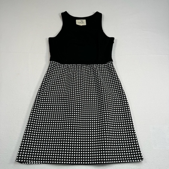 Tabitha Black White Check Print Sleeveless Mini Dress Womens Size 6 Zip Closure - Picture 1 of 10